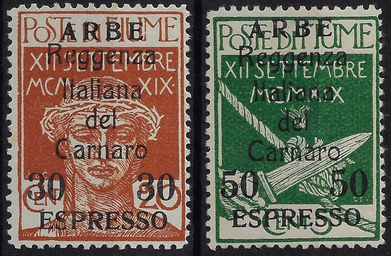 1920 Carnaro soprastampato